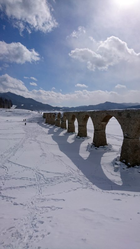 冬のタウシュベツ川橋梁